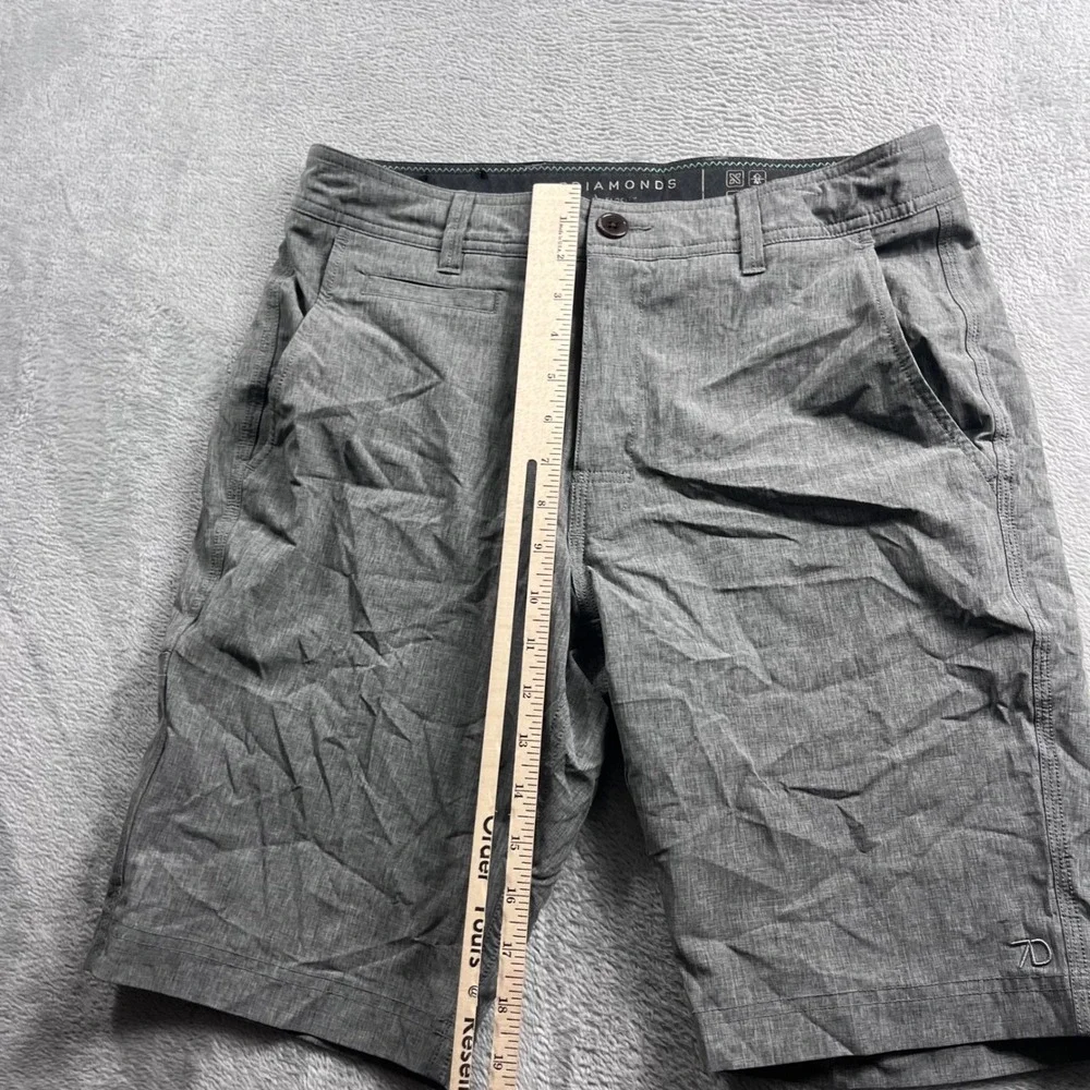 7 Diamonds Velocity Performance Shorts Mens 30 Heather Grey Stretch Golf Casual